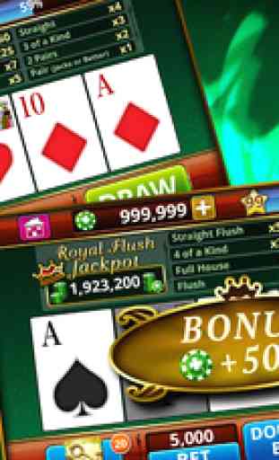Vidéo Poker - Meilleur jeu de carte gratuit App! Maintenant, avec machines à sous! 3