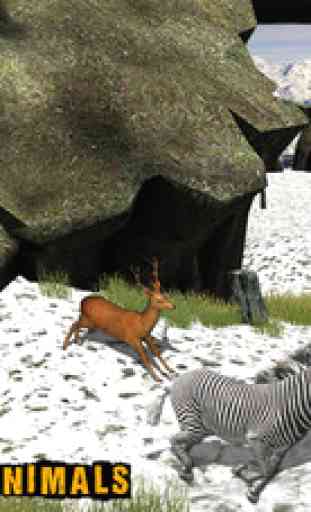 Sauvage Snow Leopard Simulator 3D - Big Cat Chasse & Chasing sauvages Animaux sur Montagnes 4
